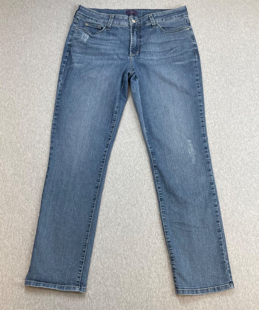 NYDJ Jeans Womens 12‎ Blue Cotton Blend Stretch Skinny Mid-Rise